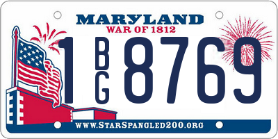 MD license plate 1BG8769