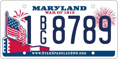 MD license plate 1BG8789