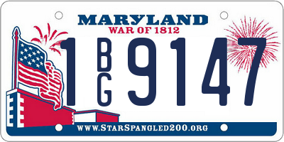 MD license plate 1BG9147