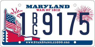 MD license plate 1BG9175