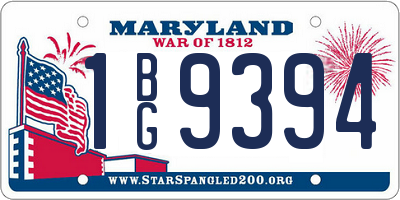 MD license plate 1BG9394