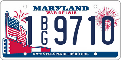 MD license plate 1BG9710
