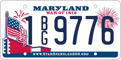 MD license plate 1BG9776