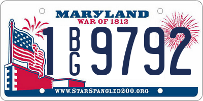MD license plate 1BG9792