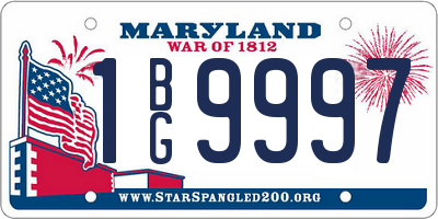MD license plate 1BG9997
