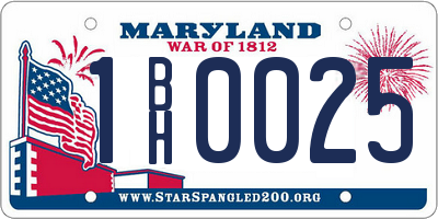 MD license plate 1BH0025
