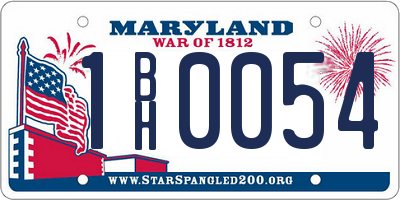MD license plate 1BH0054