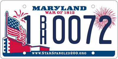MD license plate 1BH0072