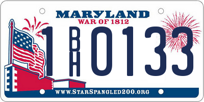 MD license plate 1BH0133