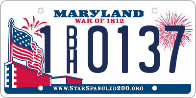 MD license plate 1BH0137