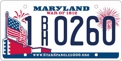 MD license plate 1BH0260
