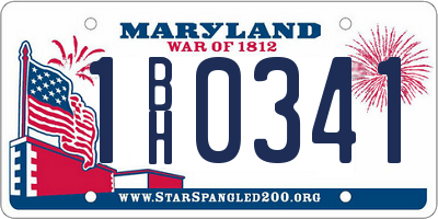 MD license plate 1BH0341