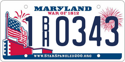 MD license plate 1BH0343
