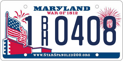 MD license plate 1BH0408
