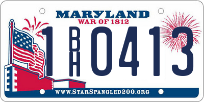 MD license plate 1BH0413