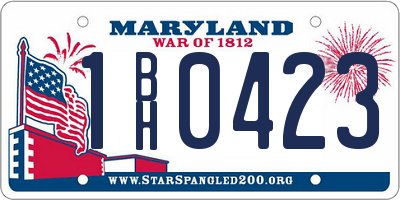 MD license plate 1BH0423