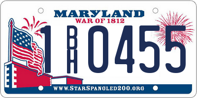 MD license plate 1BH0455