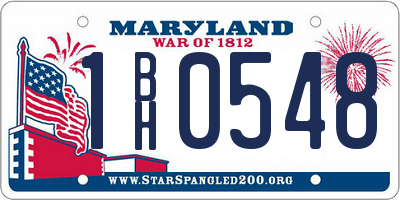 MD license plate 1BH0548