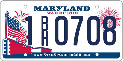MD license plate 1BH0708
