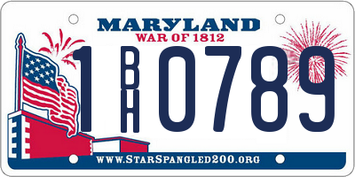 MD license plate 1BH0789