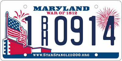 MD license plate 1BH0914