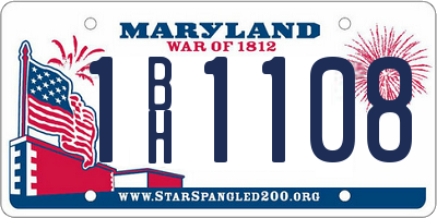 MD license plate 1BH1108
