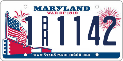MD license plate 1BH1142