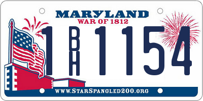 MD license plate 1BH1154