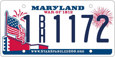 MD license plate 1BH1172