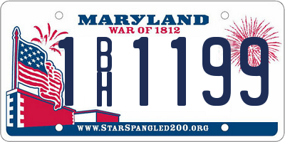 MD license plate 1BH1199