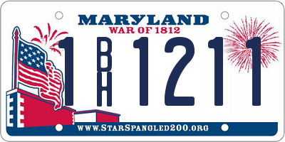 MD license plate 1BH1211