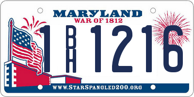 MD license plate 1BH1216