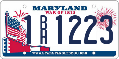 MD license plate 1BH1223