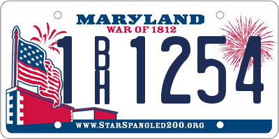 MD license plate 1BH1254