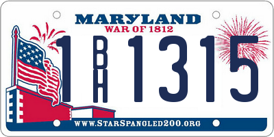MD license plate 1BH1315