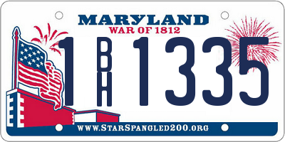 MD license plate 1BH1335