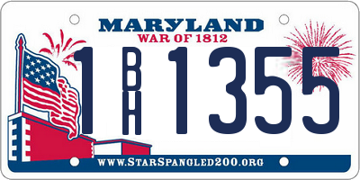 MD license plate 1BH1355