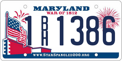 MD license plate 1BH1386