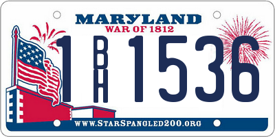 MD license plate 1BH1536
