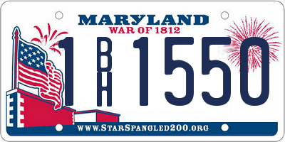 MD license plate 1BH1550