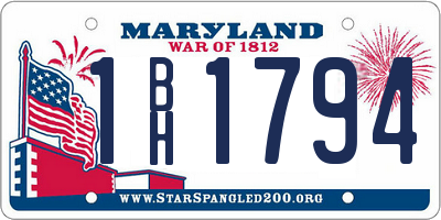 MD license plate 1BH1794