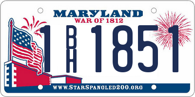 MD license plate 1BH1851