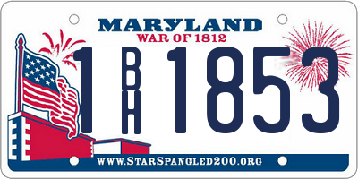 MD license plate 1BH1853