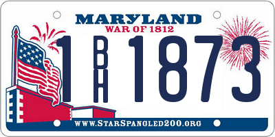 MD license plate 1BH1873