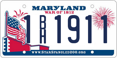 MD license plate 1BH1911