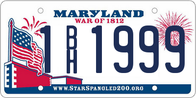 MD license plate 1BH1999