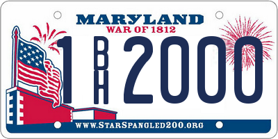 MD license plate 1BH2000