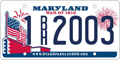 MD license plate 1BH2003