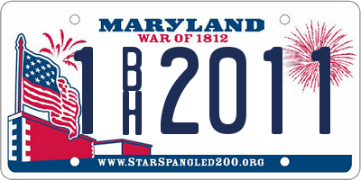 MD license plate 1BH2011