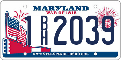 MD license plate 1BH2039